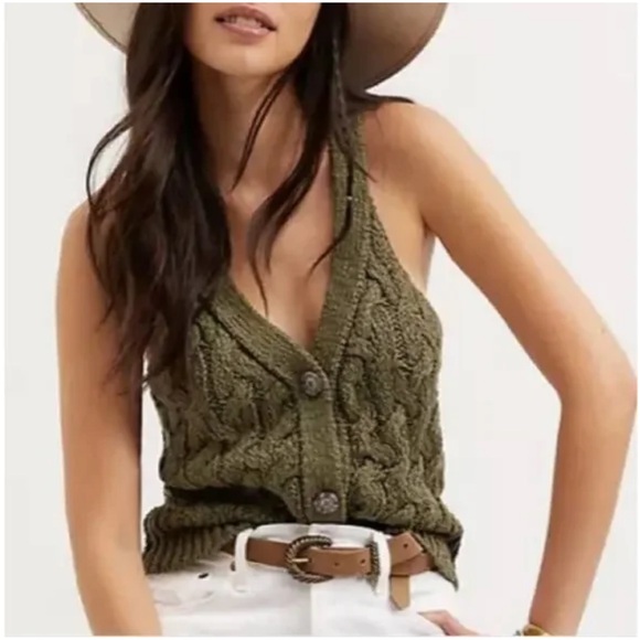 Anthropologie Tops - A9 Anthropologie Pilcro Olive Sweater Tank